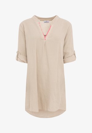 Zwillingsherz, MUSSELIN TUNIKA MIT KANTE - Tunika - beige