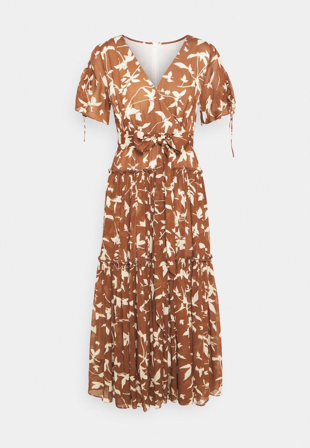 Korte jurk - coffee/apricot