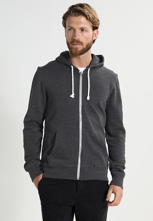 Zip-up sweatshirt - black melange