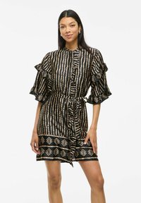 VILA KURZ KURZARM - Rochie tip cămașă - black
