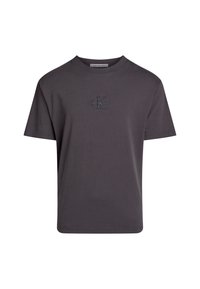 WASHED MONOLOGO - Pamata T-krekls - washed black