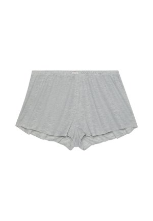 Grå bomuldsboxershorts med afslappet pasform, ribbet tekstur og elastik i taljen med et lille mærke.