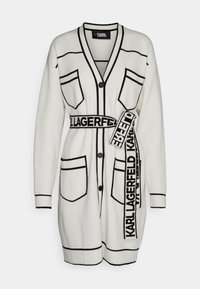 BRANDED BELTED CARDIGAN - Vesta na kopčanje - white/black