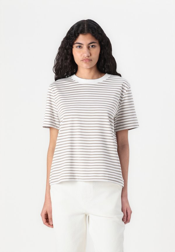 SLFESSENTIAL STRIPED  NOOS - Print T-shirt - greige