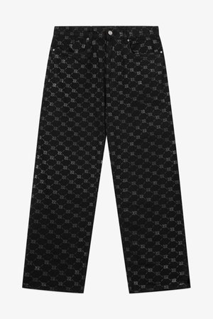 FAVELA MONOGRAM UNISEX - Loose fit teksad - black denim