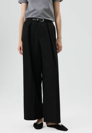 WIDE LEG - Pantalon classique - black