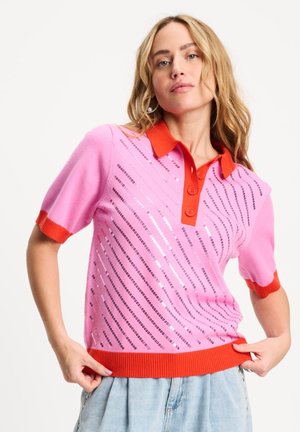 POM Amsterdam, TOP - POLO SEQUINS CHEERING PINK - Poloshirt - pink