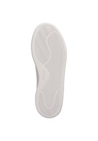 Biała podeszwa sportowego buta z teksturowanym wzorem, z rowkami zapewniającymi przyczepność i gładką, zaokrągloną formą. Logo "adidas" jest wytłoczone.