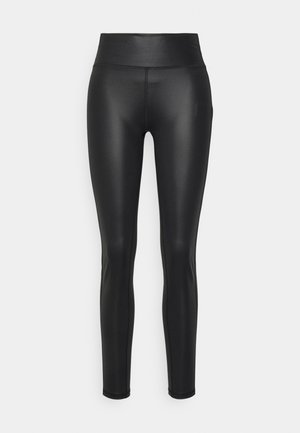 COATED JERSEY LEGGING - Leggings - black
