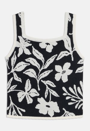 Abercrombie & Fitch SWEATER TANK - Toppi - black/white