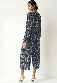 Next LONG SLEEVE BELTED PETITE - Overal - navy blue swirl print