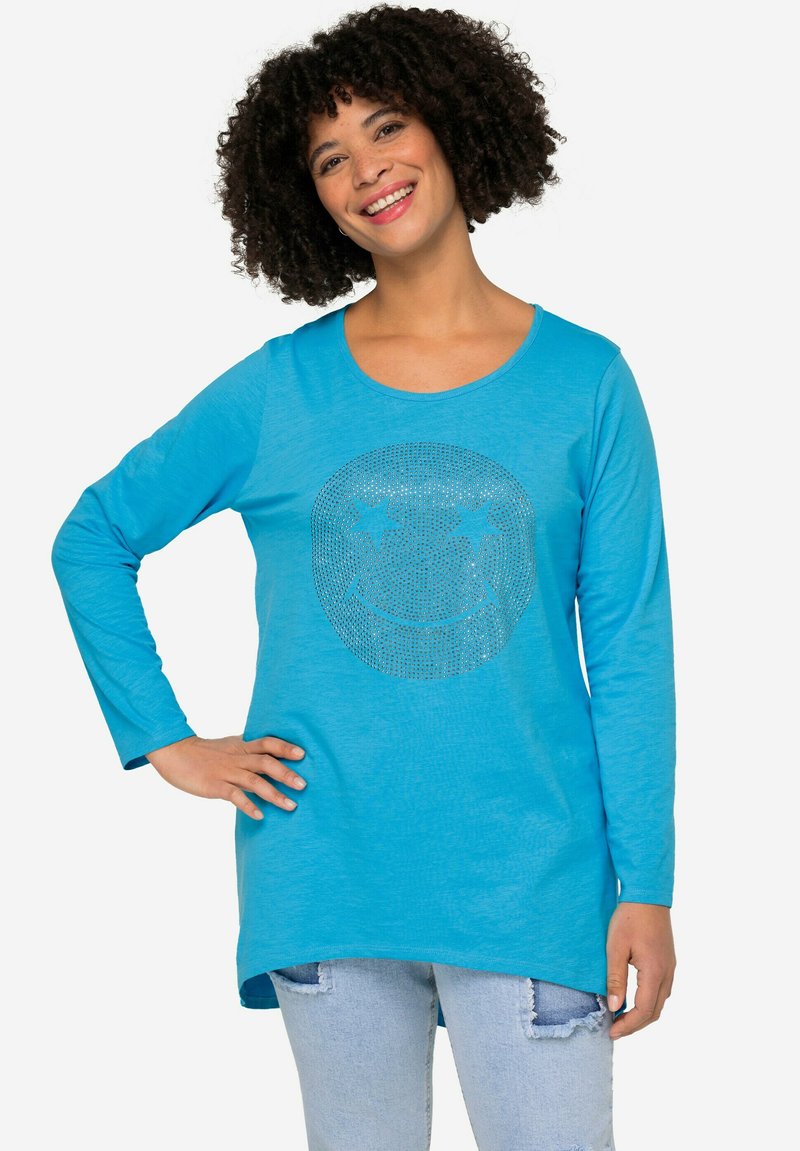 Angel of Style SMILEY V-AUSSCHNITT - Langarmshirt - light blue