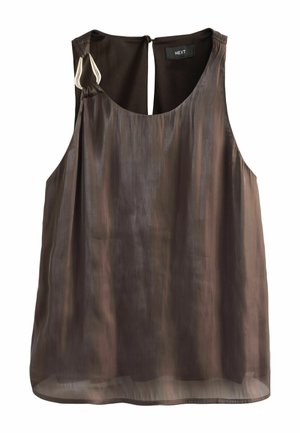 REGULAR FIT - METALLIC HALTER NECK  - Blúzka - chocolate brown