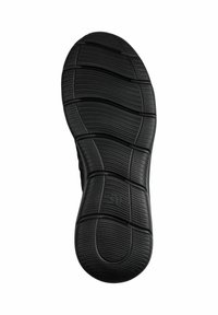 Sole of a black shoe featuring textured rubber with horizontal and vertical grooves, marked with size 37.