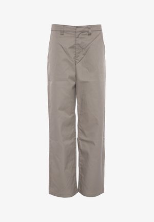 Khaki bukser lavet af bomuldsblanding, med et lige ben-design, flad front og en glat tekstur samt to frontlommer.