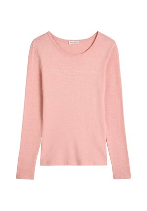 Różowa koszulka z długim rękawem wykonana z miękkiej, lekkiej tkaniny. Posiada okrągły dekolt oraz subtelne logo w jasnym kolorze na przodzie.