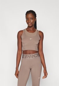 Nike Performance - CROP TANK  - Top - mink brown/white Miniaturna slika 1