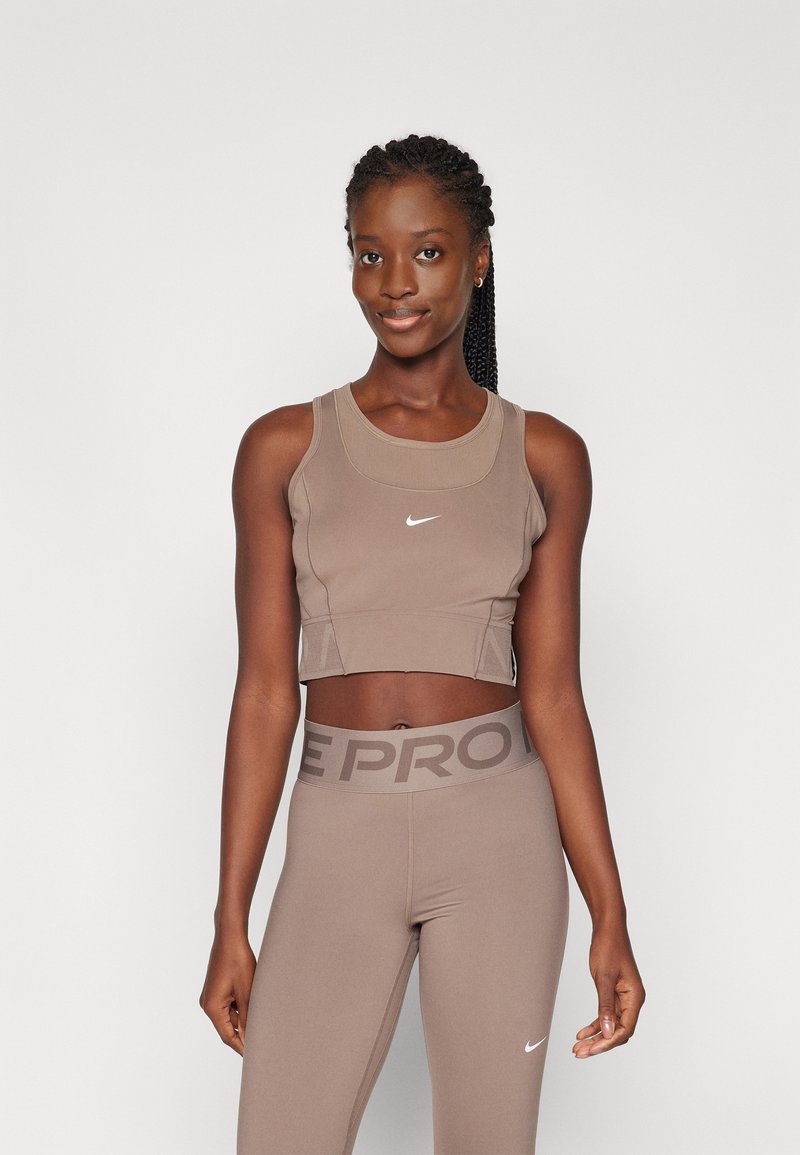 Nike Performance - CROP TANK  - Top - mink brown/white, Povečajte