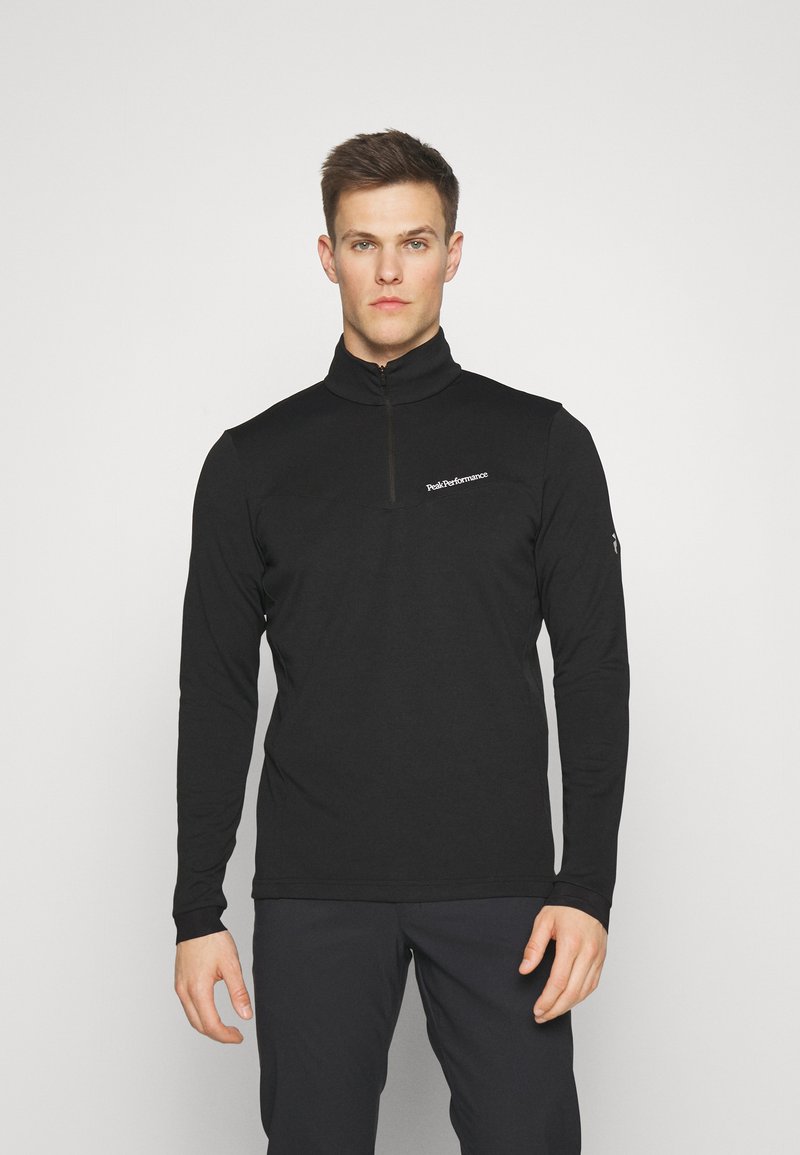 Peak Performance CHASE HALF ZIP SALUTE - Tops ar garām piedurknēm - black