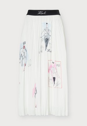KARL LAGERFELD, EXCLUSIVE PRINTED PLEATED SKIRT - А-образна пола - white