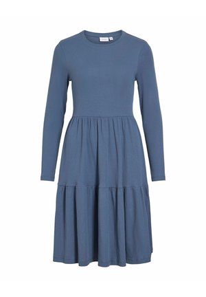 VILA, SHORT DRESS VIHOLLIE LONG SLEEVED - Jumper dress - vintage indigo