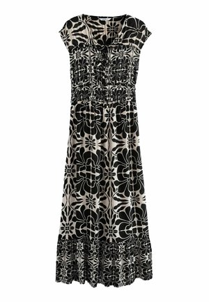 TIE FRONT SLEEVE-REGULAR FIT - Maxi šaty - black white