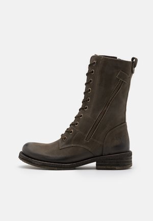 Schnürstiefel - mottled olive