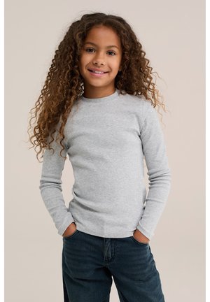 WE Fashion, T-shirt à manches longues - light grey