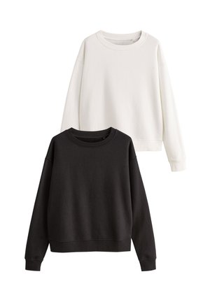 THE SET 2 PACK CREW NECK  REGULAR FIT - Bluză de molton - black cream