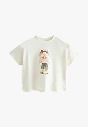 Next SHORT SLEEVE REGULAR FIT - T-shirt med print - cream bunny