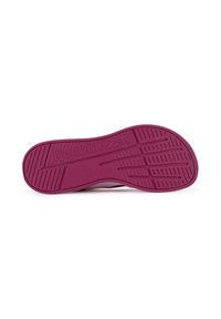 Gumijas ārējā zole dziļā bordo krāsā ar teksturētiem rakstiem un rievojumajiem; uz pieraksta ir izcelts Reebok logo, nodrošinot saķeri un pievilcību.