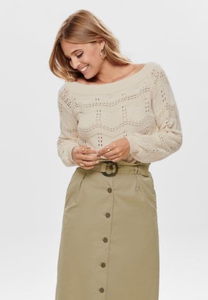 STRICKPULLOVER OFF SHOULDER - Strickpullover - eggnog