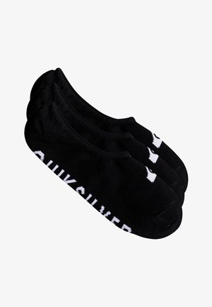 Socks cortos negros de mezcla de algodón con el logo blanco de "Quiksilver". Presentan un ajuste ceñido y diseño de puntera sin costuras. Paquete de tres pares.