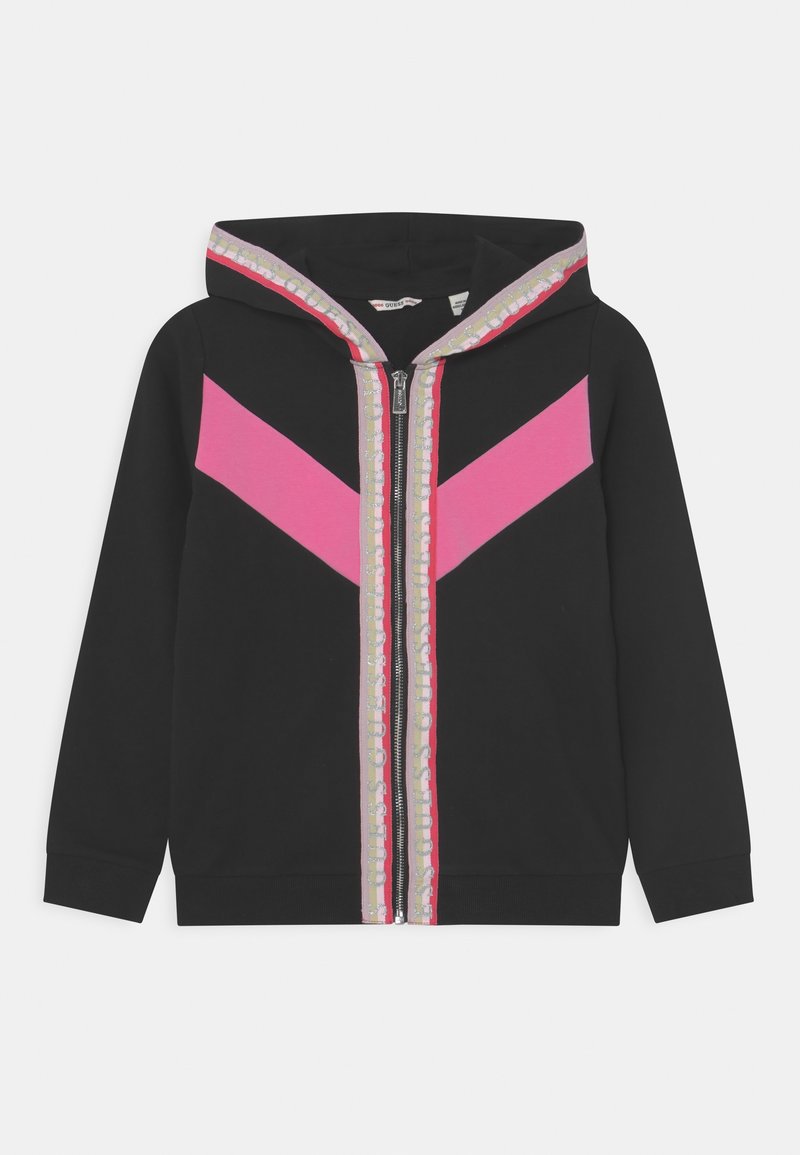 Guess JUNIOR HOODED ACTIVE - Felpa con zip - jet black