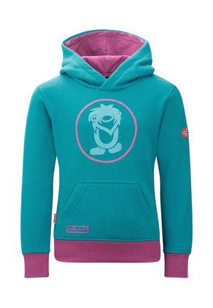 Kapuzenpullover - dark turquoise/bright berry