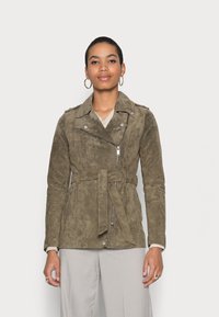 Freaky Nation Casaco de couro - olive