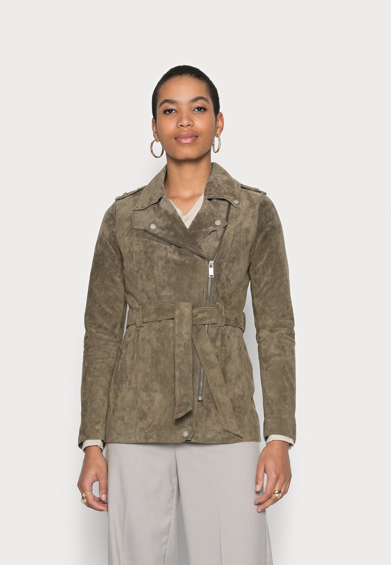 Freaky Nation Casaco de couro - olive
