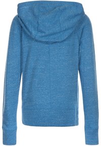 Sudadera azul con capucha en diseño jaspeado, con puños y dobladillo acanalados. Cuenta con una capucha amplia y un corte sencillo y casual.