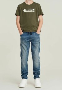 G-STAR 3301 SLIM PULL-UP - Jeans slim fit - sun faded indigo destroyed