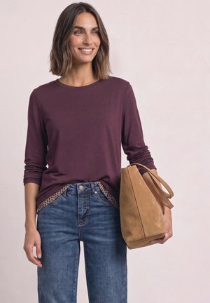 Street One, LANGARM SHIRT MIT COLORBLOCK UND PRINTDETAIL - T-shirt à manches longues - rustic rouge