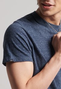 Superdry & Co MICRO EMBROIDERED  - Camiseta básica - creek navy heather