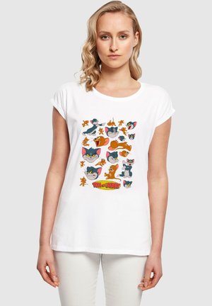 ABSOLUTE CULT TOM AND JERRY - MANY FACES - T-shirts med print - white