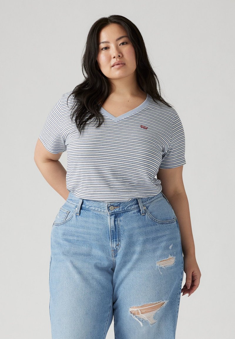 Levi's® Plus PERFECT VNECK TEE - Tricou cu imprimeu - kentucky blue