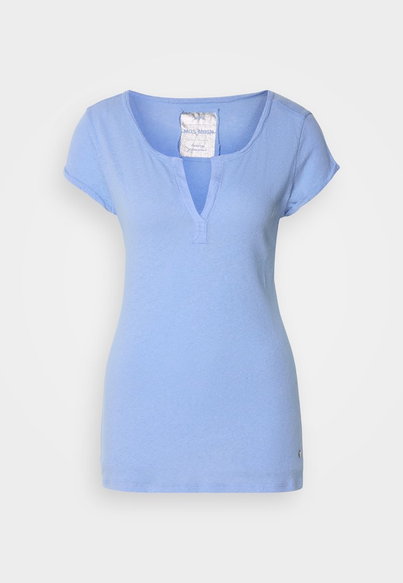 MOS MOSH T-shirt basic lichtblauw gemêleerd