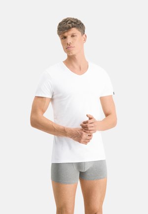 Puma 4ER PACK - BASIC V-NECK KURZARM UNI - Undertrøjer - schwarz weiß