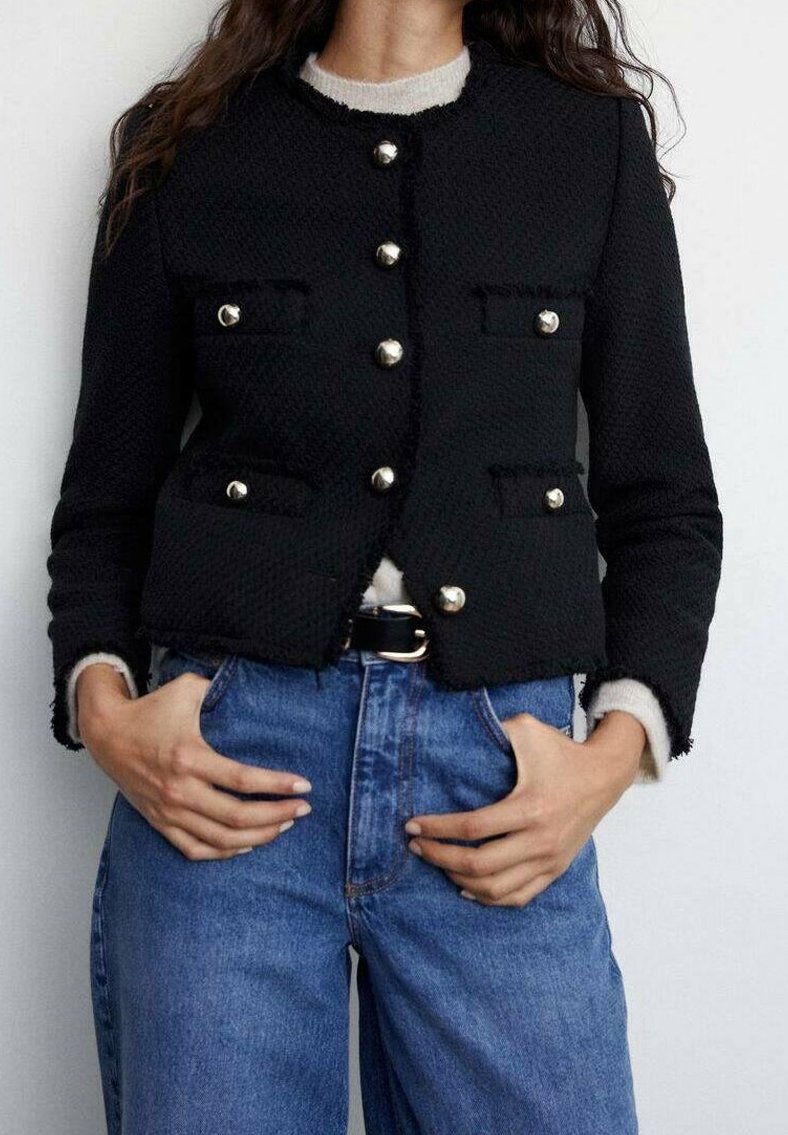 Mango Chaqueta fina - black