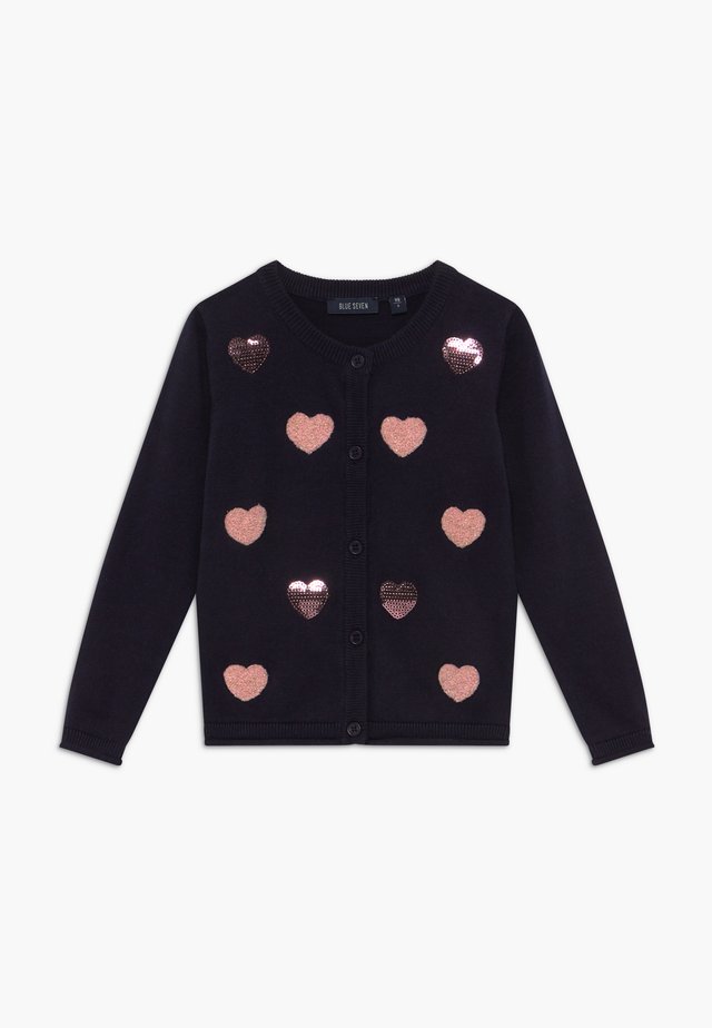 KIDS SEQUIN HEARTS - Cardigan - nachtblau