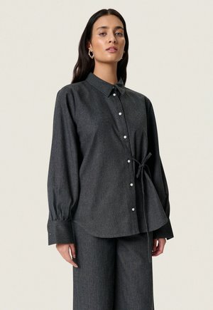 Soaked in Luxury Button-down blouse - black denim stripes