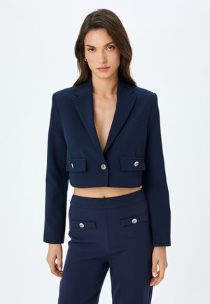 CROP - Blazer - dark blue