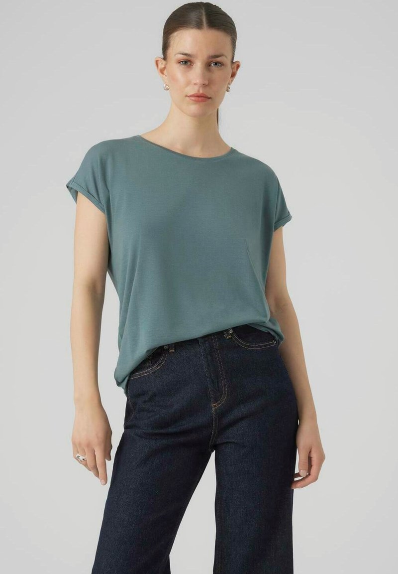 Vero Moda STRETCH AVA - T-Shirt basic - blau-grün